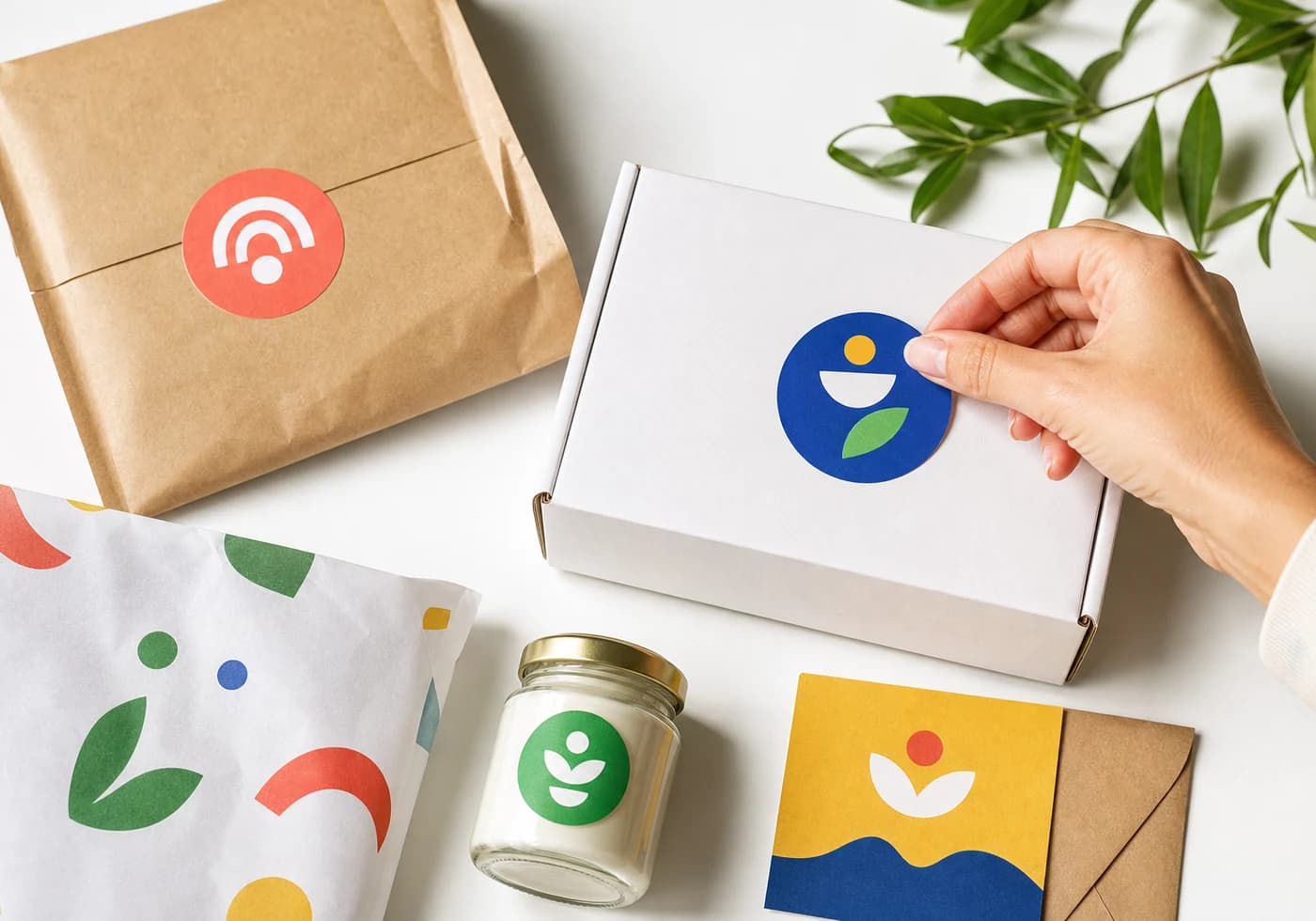 StickerMigo stickers used on small-business packaging