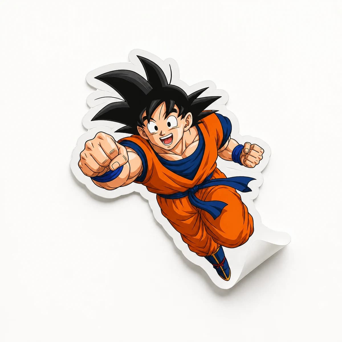 Dragon Ball character design printed as a physical die-cut vinyl sticker