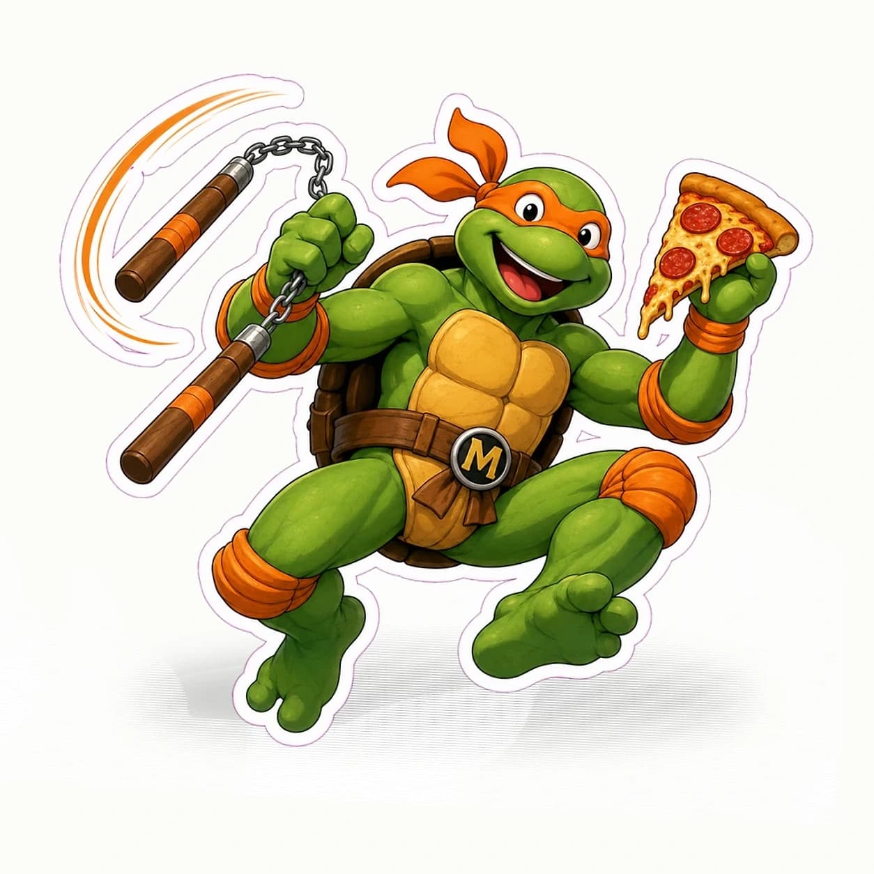 Michelangelo Pizza Spin Sticker application preview
