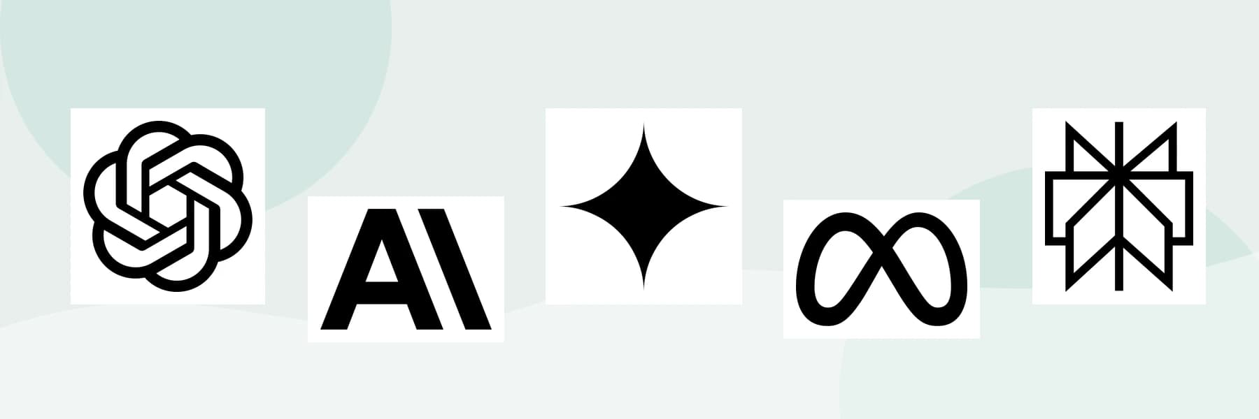 Verified AI provider logos arranged as individual die-cut stickers