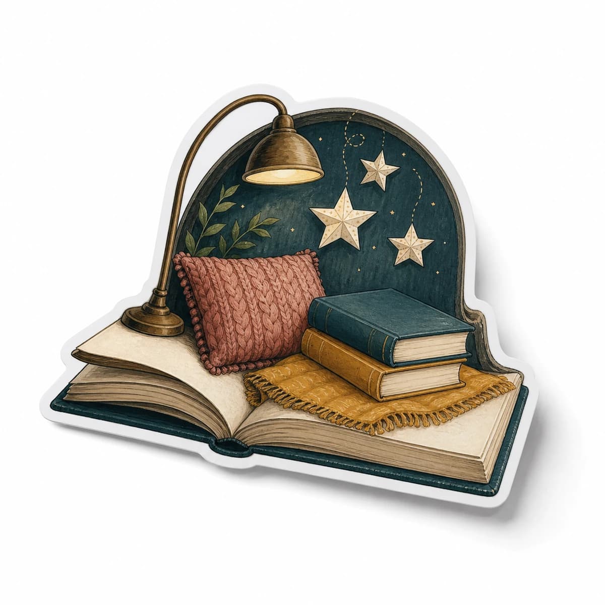 Book Club Sticker in an original everyday-moment die-cut vinyl design