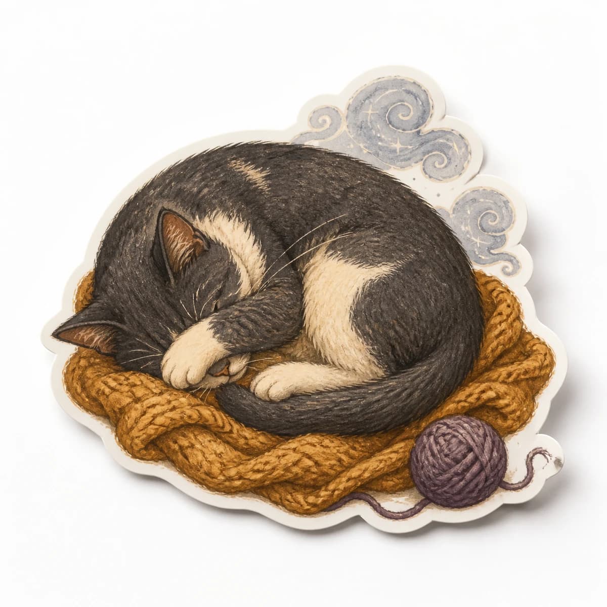 Cat Club Sticker in an original everyday-moment die-cut vinyl design