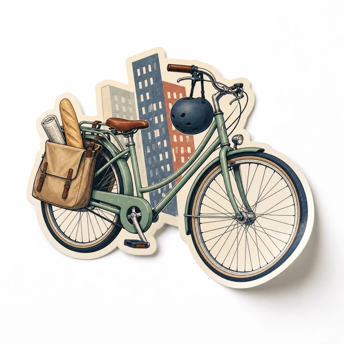 Bike Crew Sticker in an original everyday-moment die-cut vinyl design