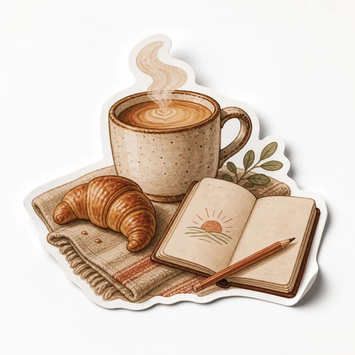 Coffee Club Sticker in an original everyday-moment die-cut vinyl design