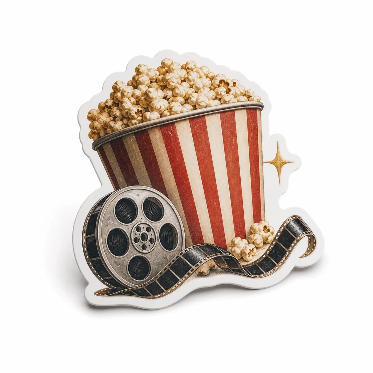 Movie Club Sticker in an original everyday-moment die-cut vinyl design