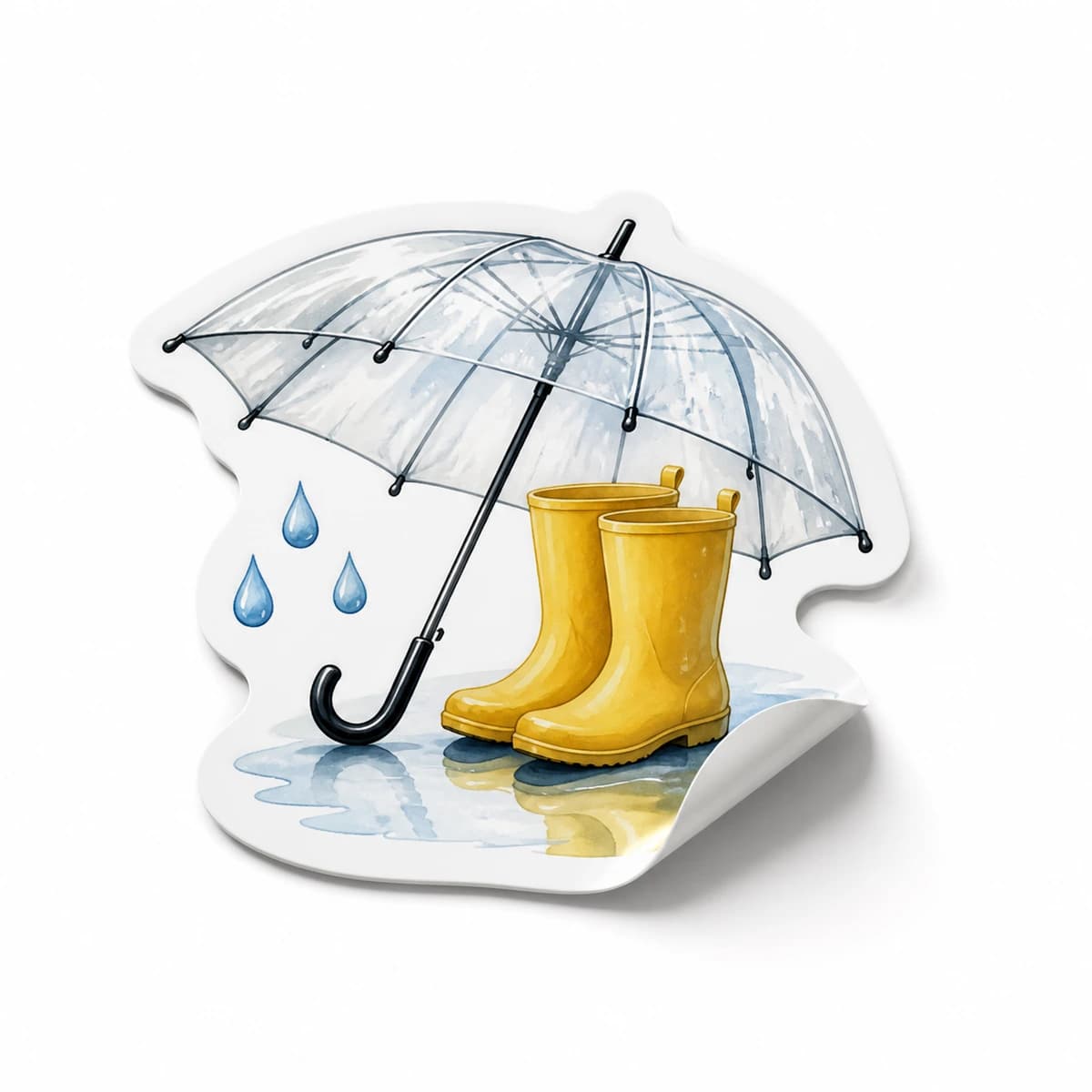 Rain Club Sticker in an original everyday-moment die-cut vinyl design
