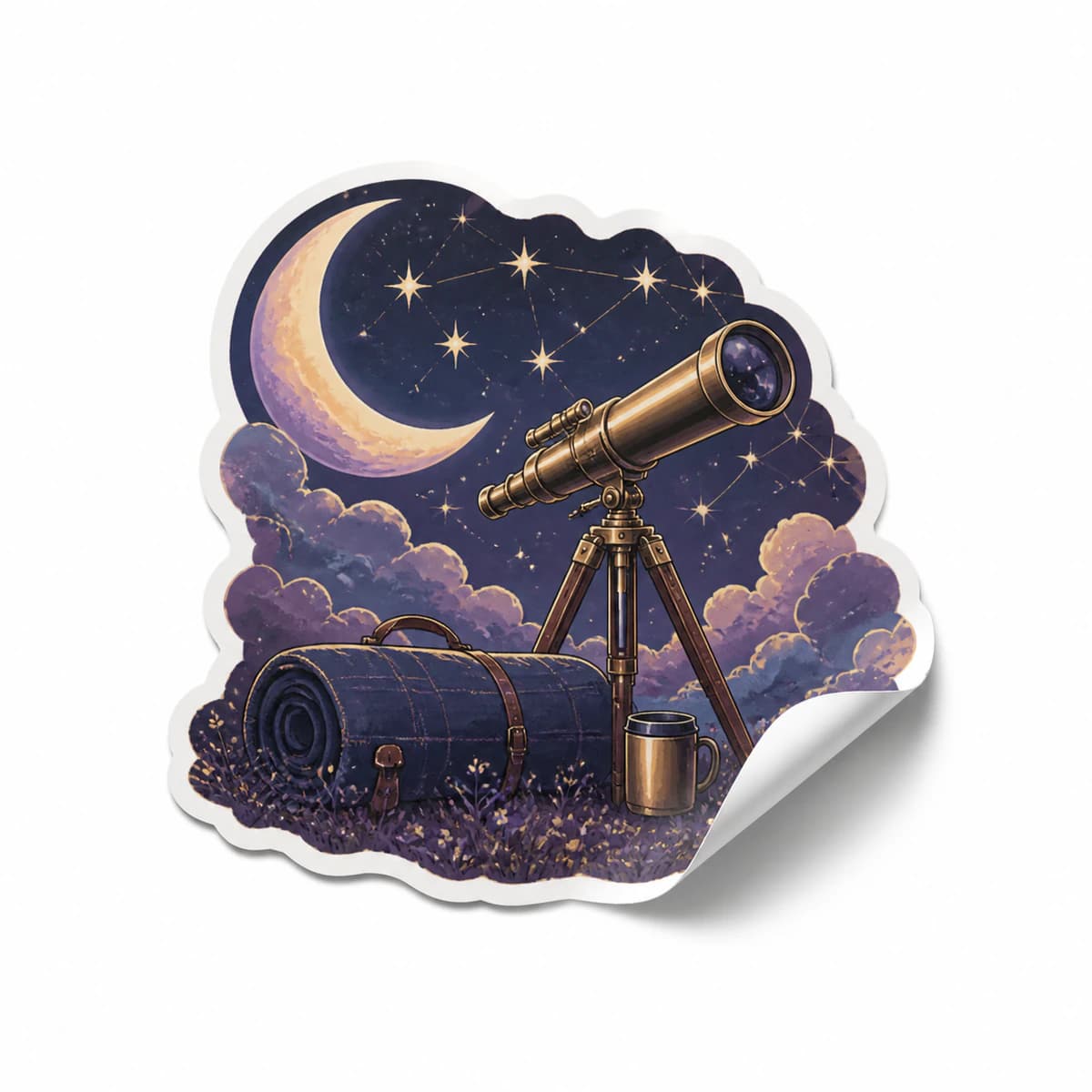 Night Sky Club Sticker in an original everyday-moment die-cut vinyl design