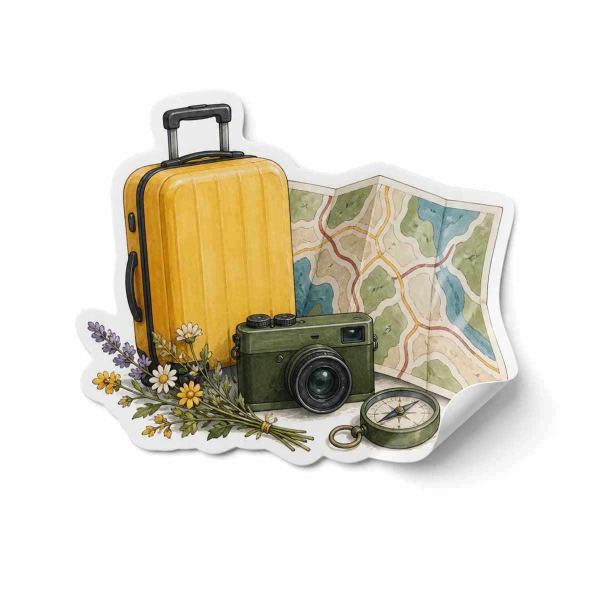 Travel Club Sticker in an original everyday-moment die-cut vinyl design