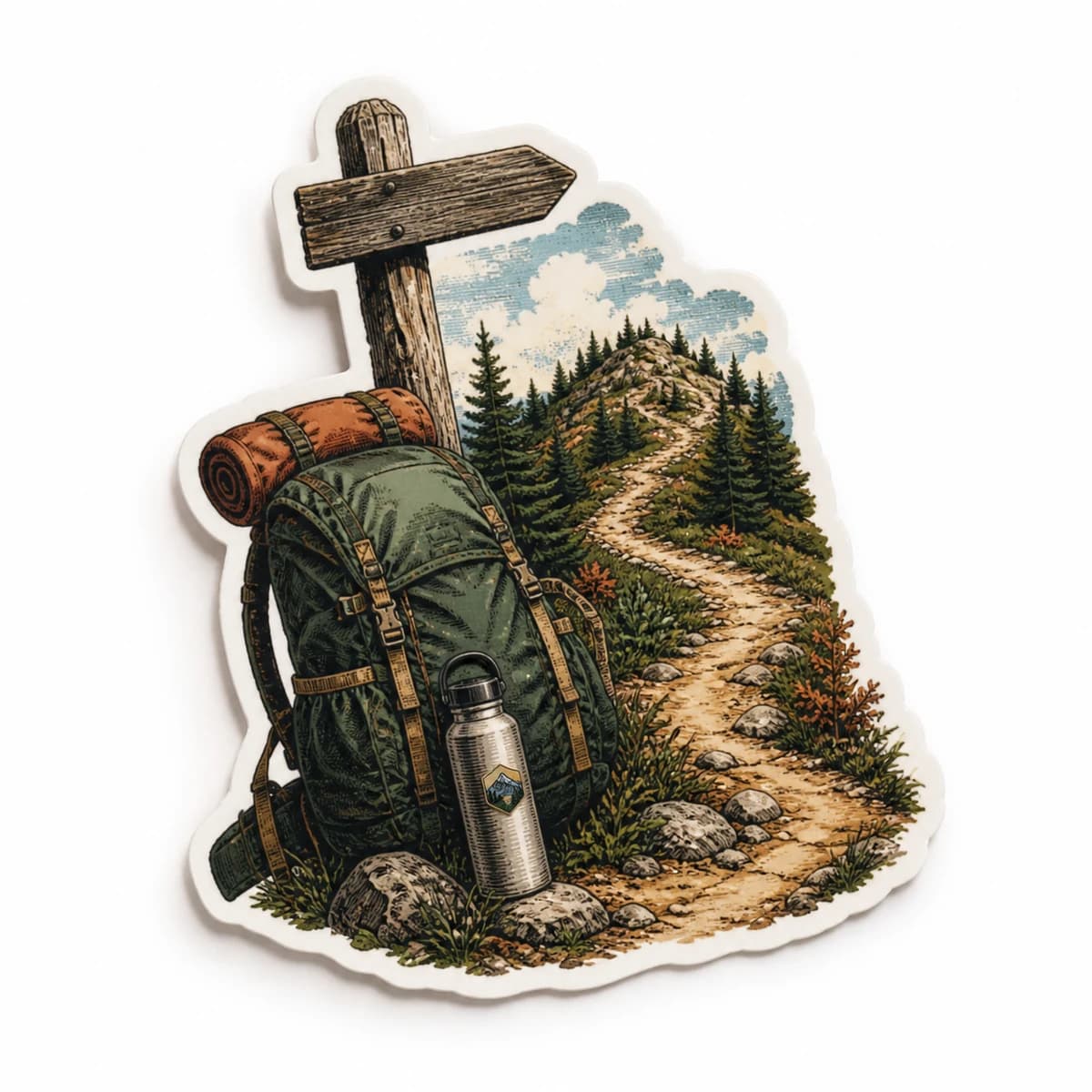 Trail Crew Sticker in an original everyday-moment die-cut vinyl design
