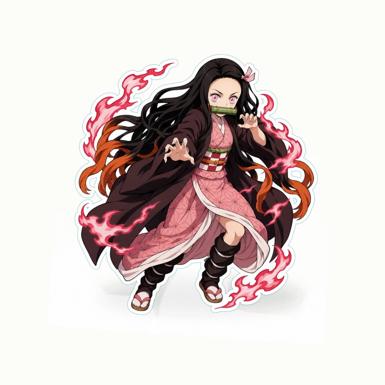 Demon Slayer Nezuko Kamado Blood Flame matte vinyl character sticker