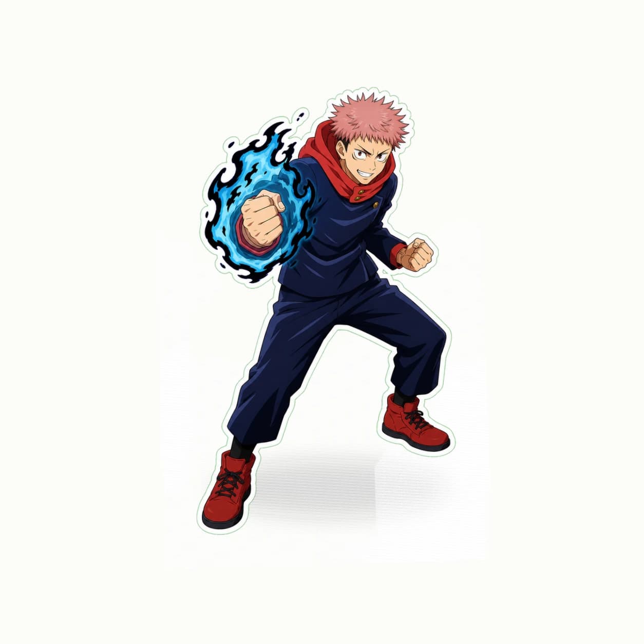 Jujutsu Kaisen Yuji Itadori Divergent Fist matte vinyl character sticker