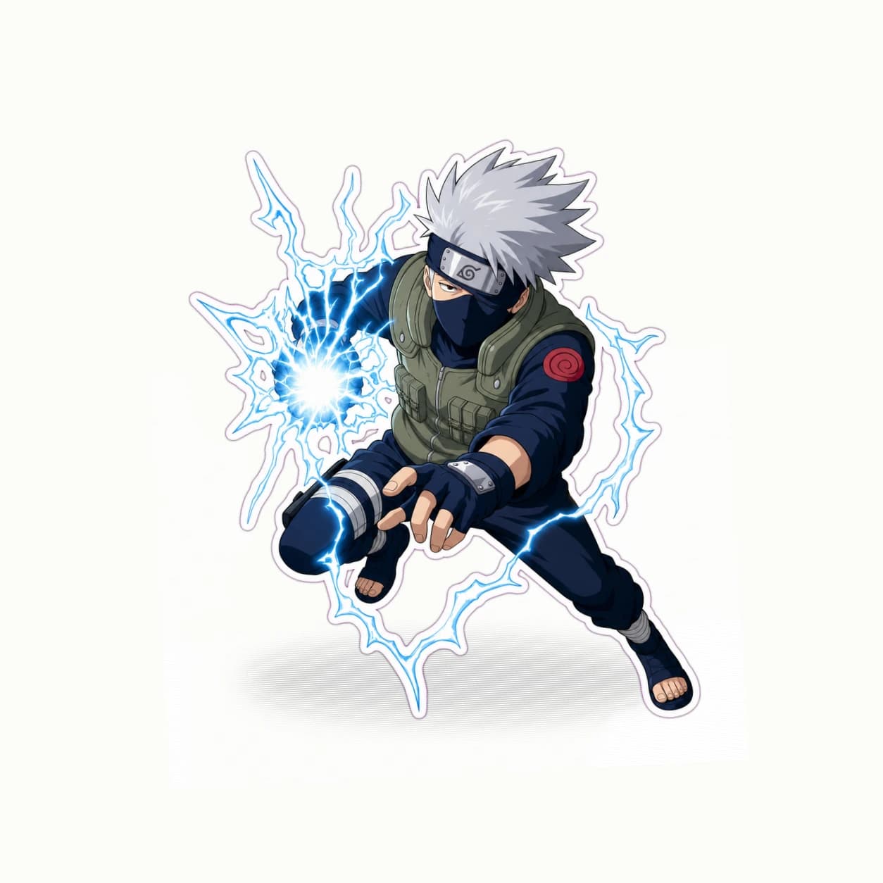 Naruto Kakashi Hatake Lightning Blade matte vinyl character sticker
