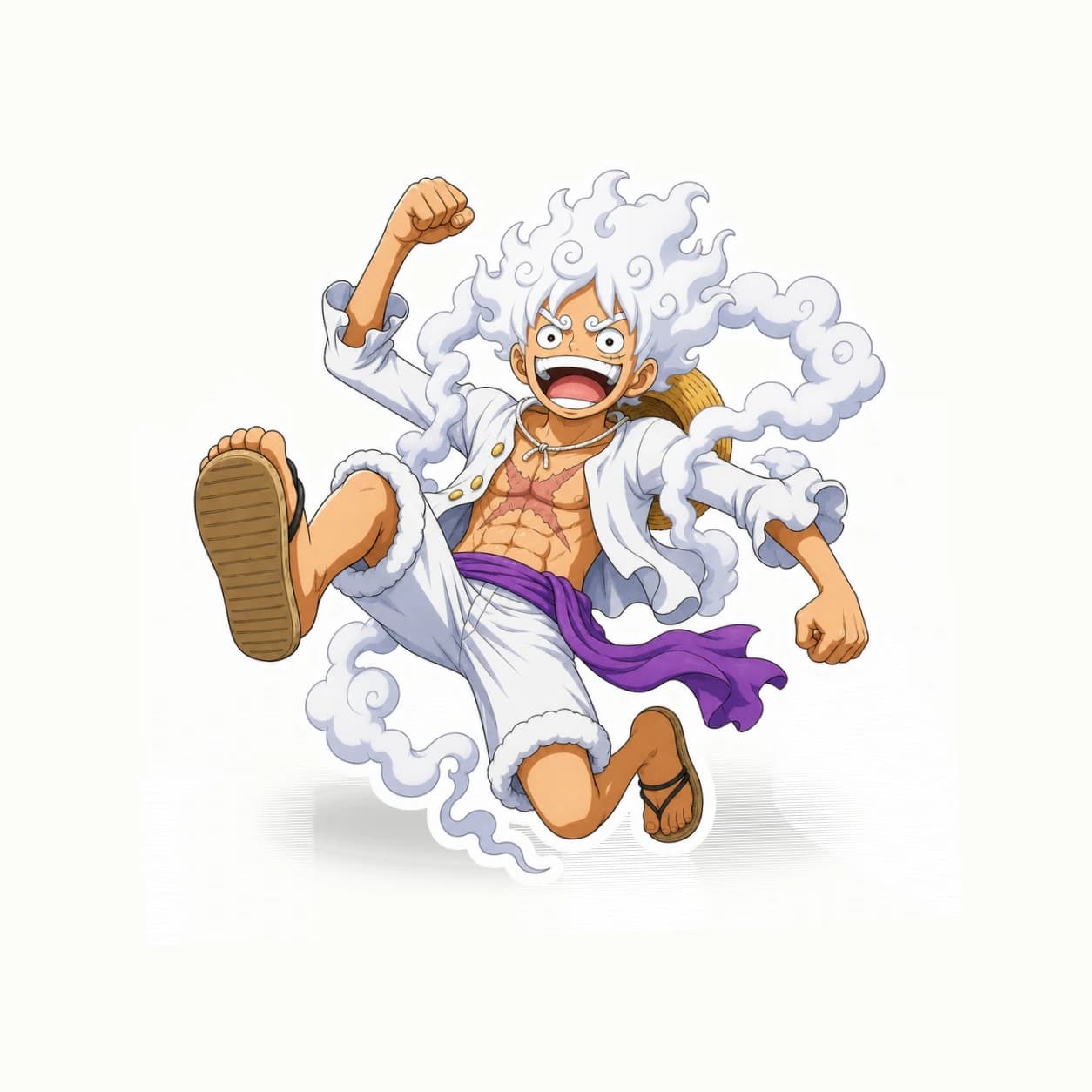 One Piece Monkey D. Luffy Gear Five matte vinyl character sticker