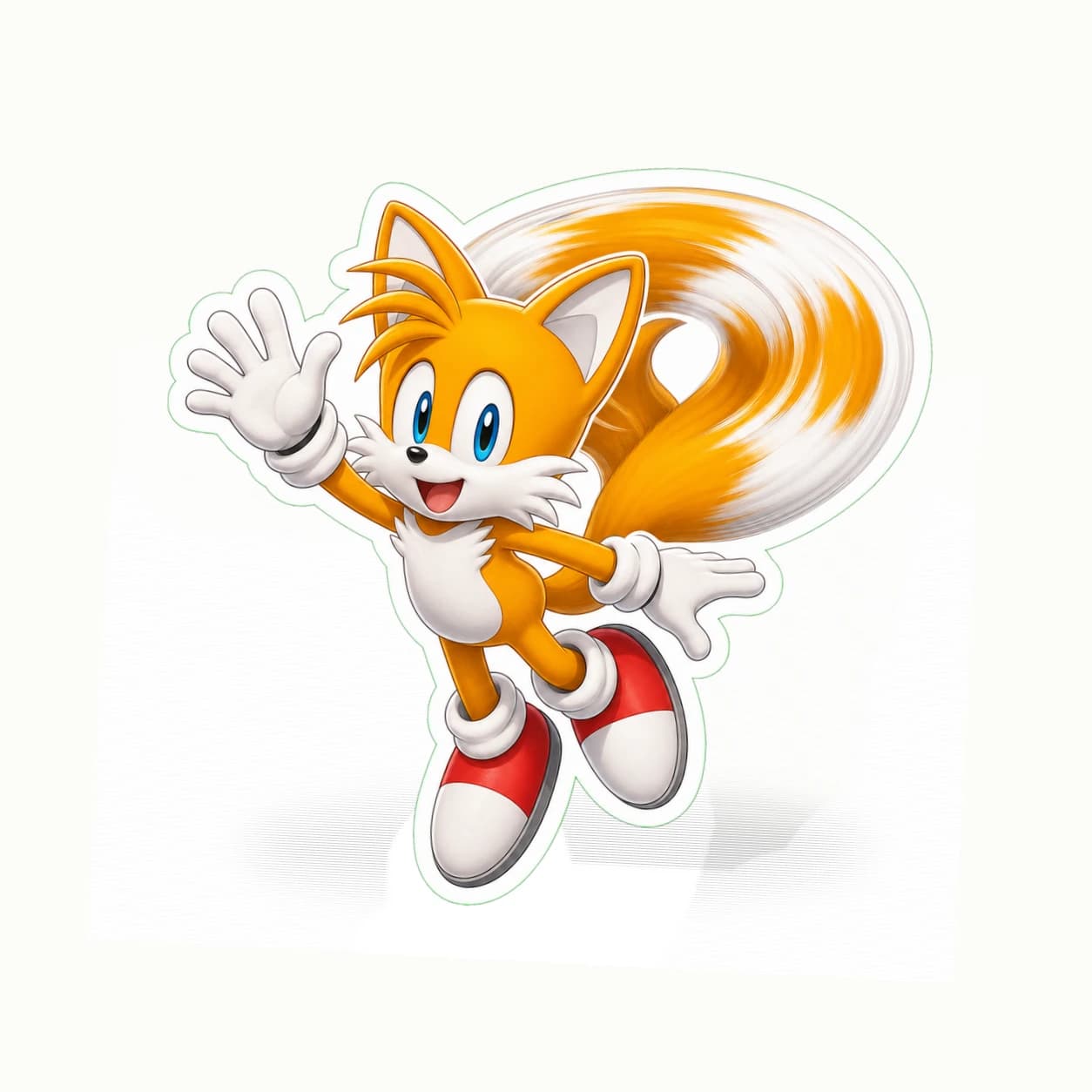 Sonic the Hedgehog Tails Twin-Tail Flight matte vinyl character sticker