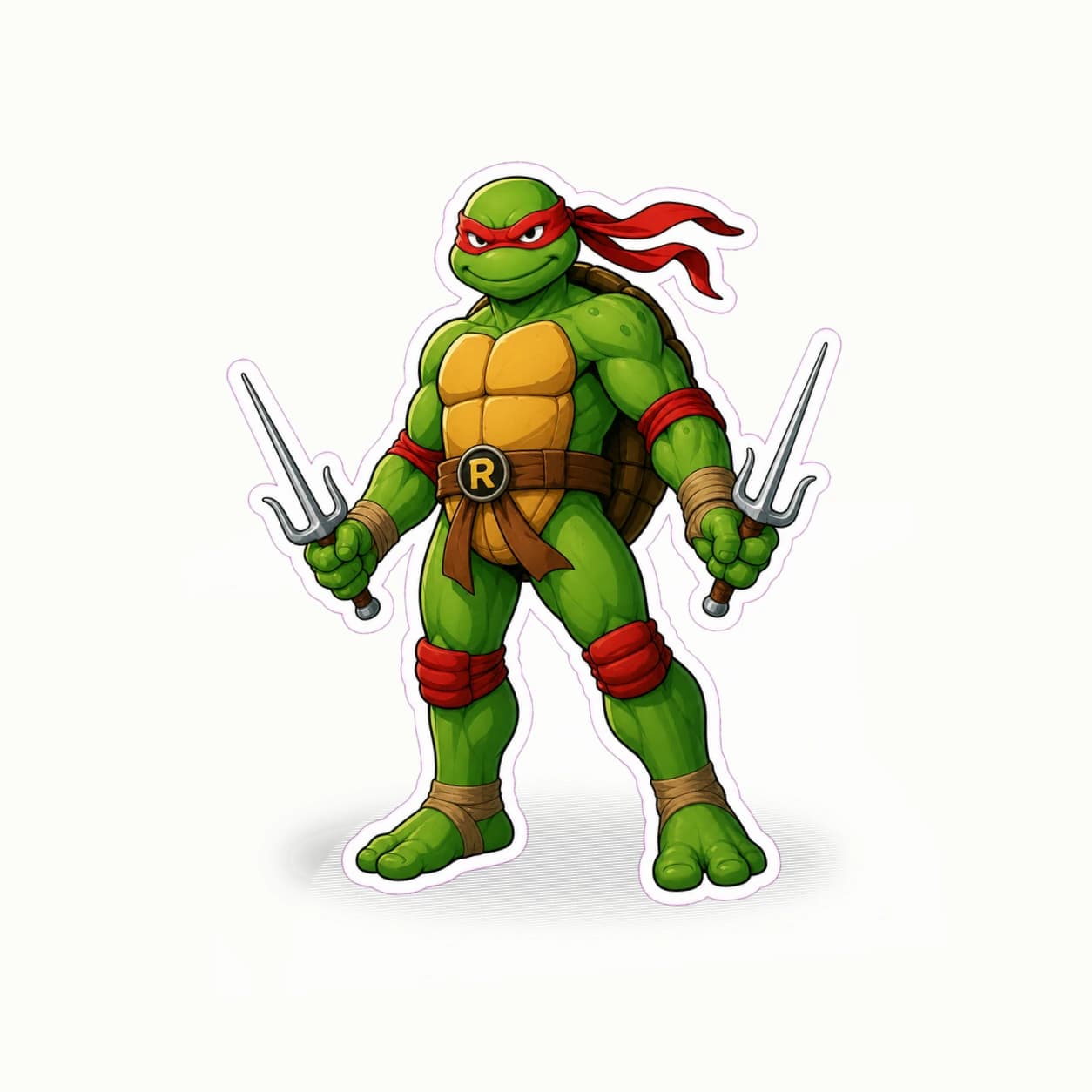 Teenage Mutant Ninja Turtles Raphael Sai Strike matte vinyl character sticker